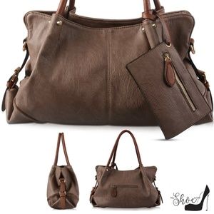 My Bag Lady Online Bags - "Brenda" Large Hobo Satchel in Mocha (3 pc Set) My Bag Lady Online Bags - "Brenda" Large Hobo Satchel in Mocha (3 pc Set)